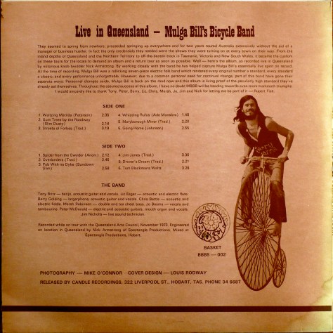 Mulga Bill's Bicycle Band rear